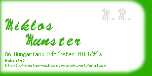 miklos munster business card